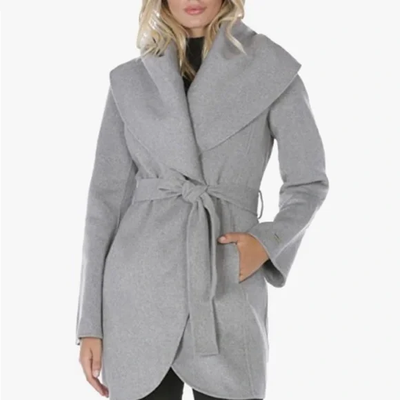 Tahari Jackets Coats Tahari Wool Belted Wrap Coat With